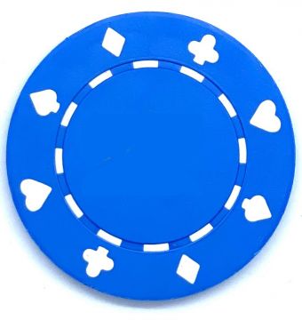Poker Chips: Card Suits, 11.5 Gram / Heavy Weight, Blue